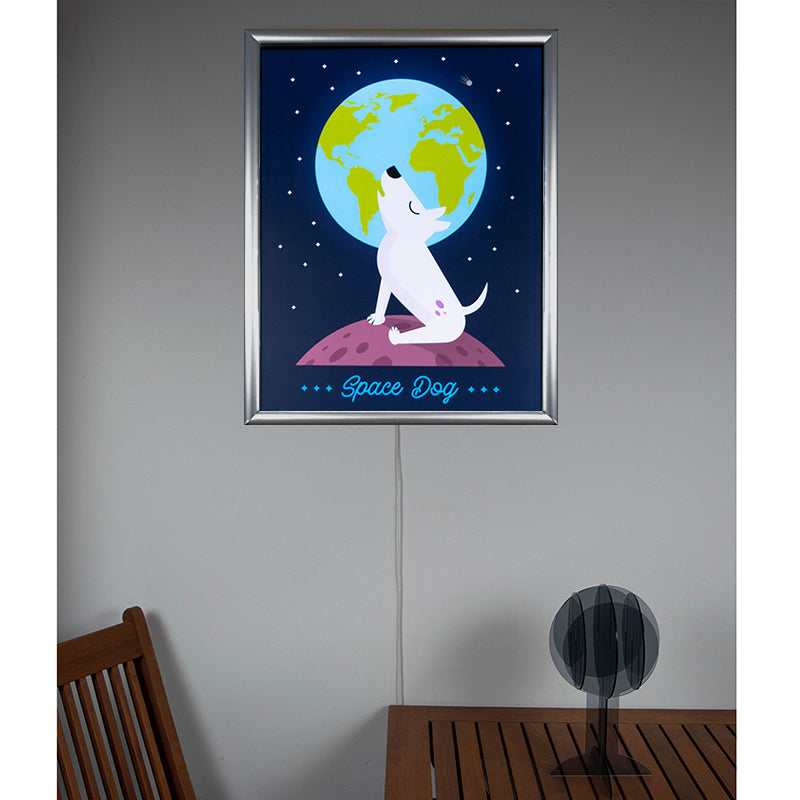 Space Dog – Wandbild mit Beleuchtung