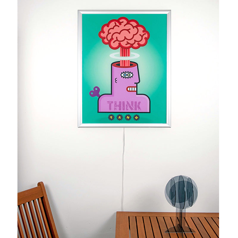 Think, Tank! – Wandbild mit Beleuchtung
