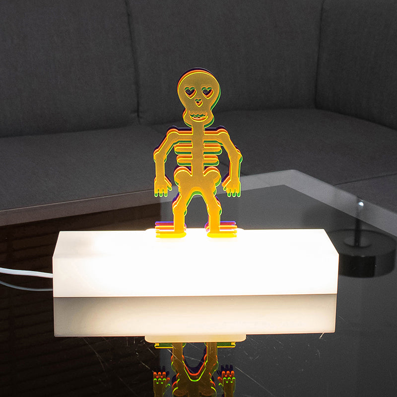 3D Boneman – Figur aus farbigen Acrylglas mit Sockel