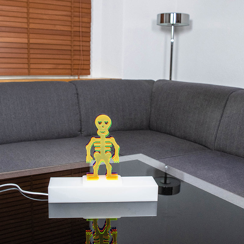 3D Boneman – Figur aus farbigen Acrylglas mit Sockel