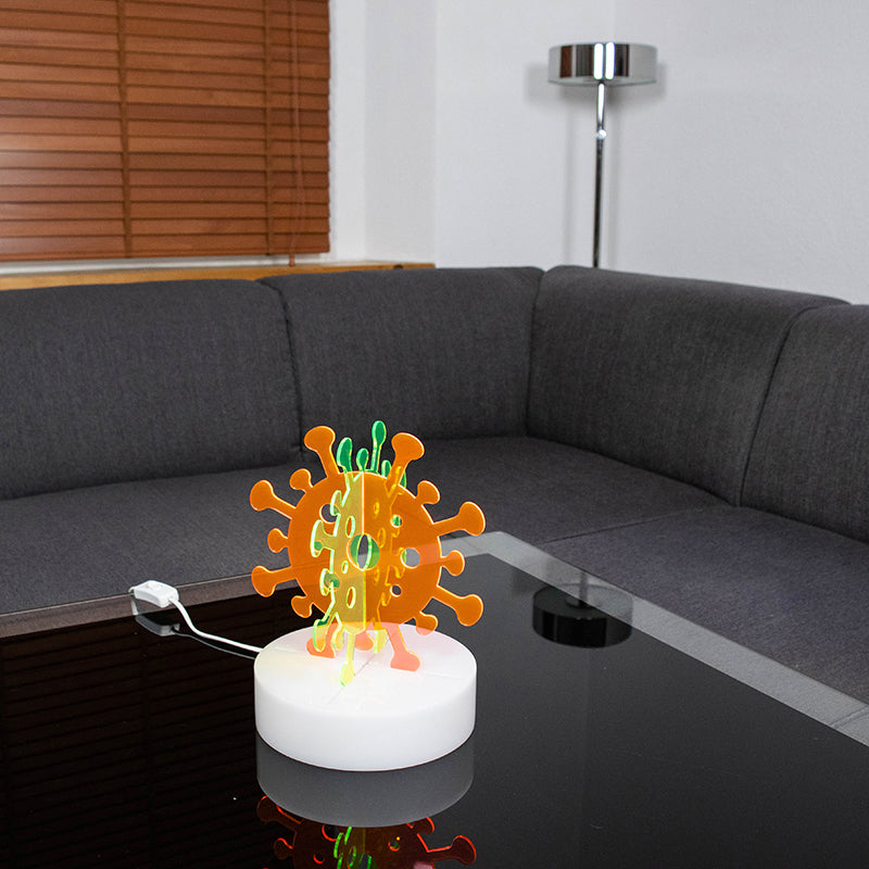 Virus X – Figur aus farbigen Acrylglas
