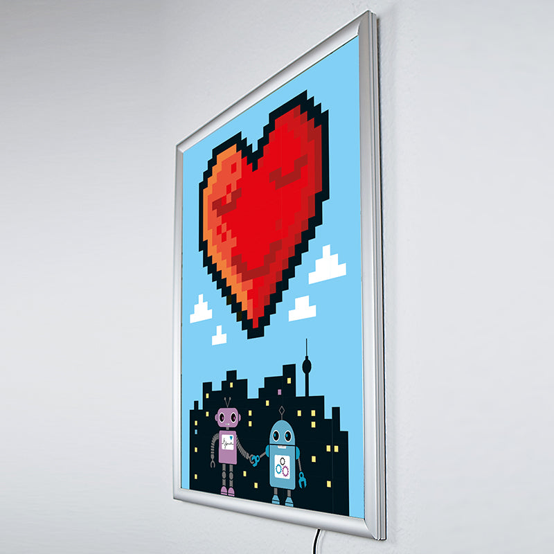 Robots *Love* Berlin – Wandbild mit Beleuchtung