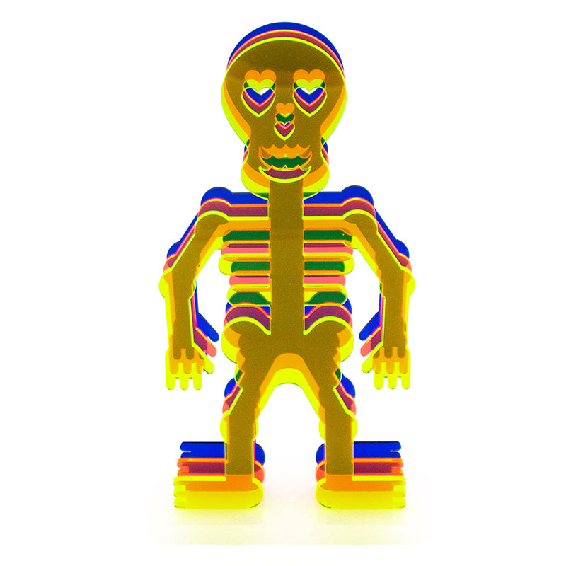 3D Boneman – Figur aus farbigen Acrylglas mit Sockel