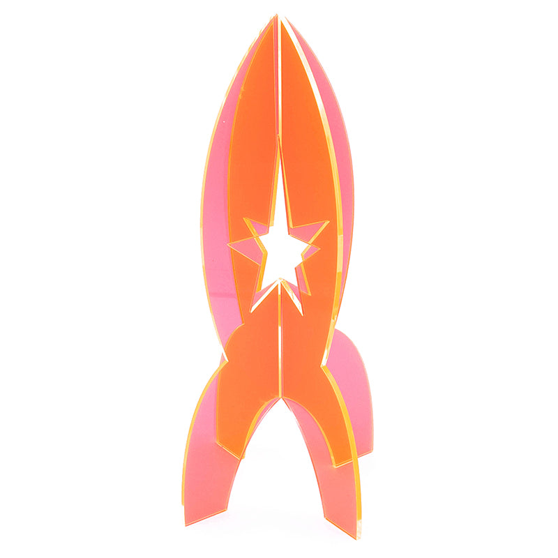 Orange Rocket – Figur aus farbigen Acrylglas