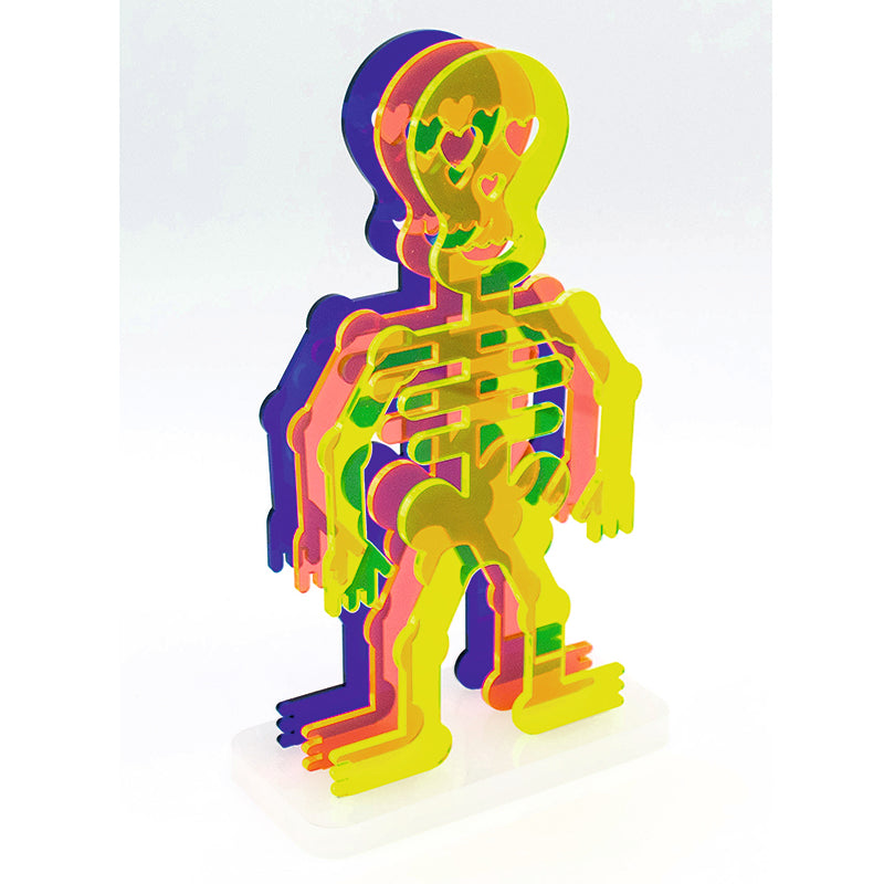 3D Boneman – Figur aus farbigen Acrylglas mit Sockel