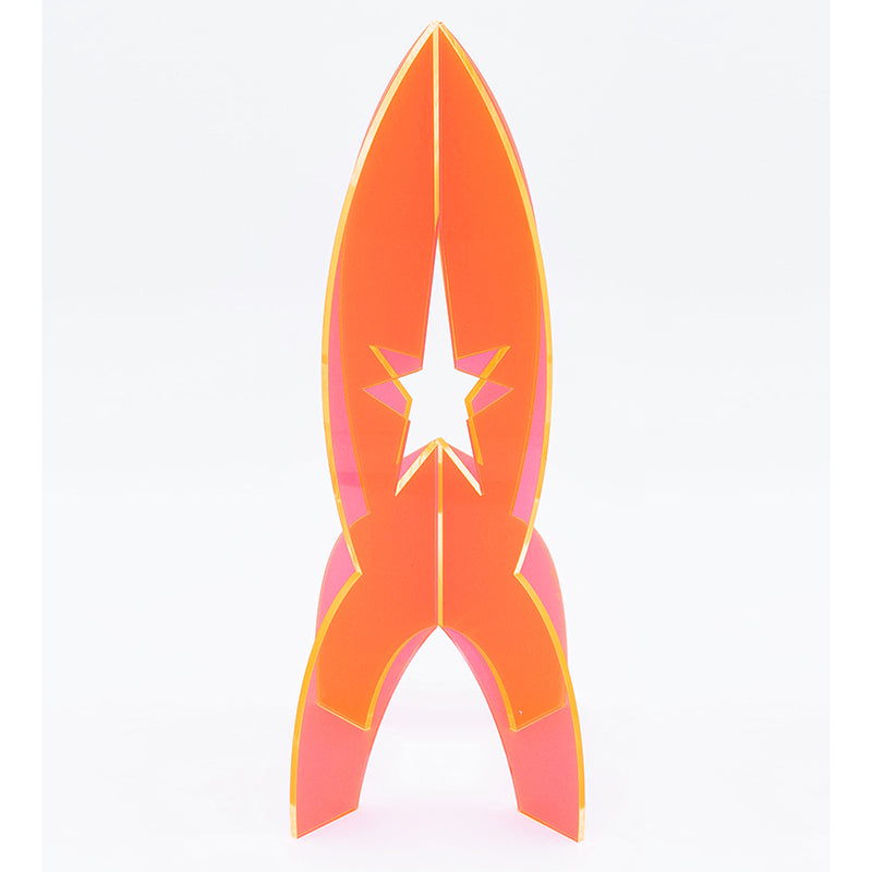 Orange Rocket – Figur aus farbigen Acrylglas