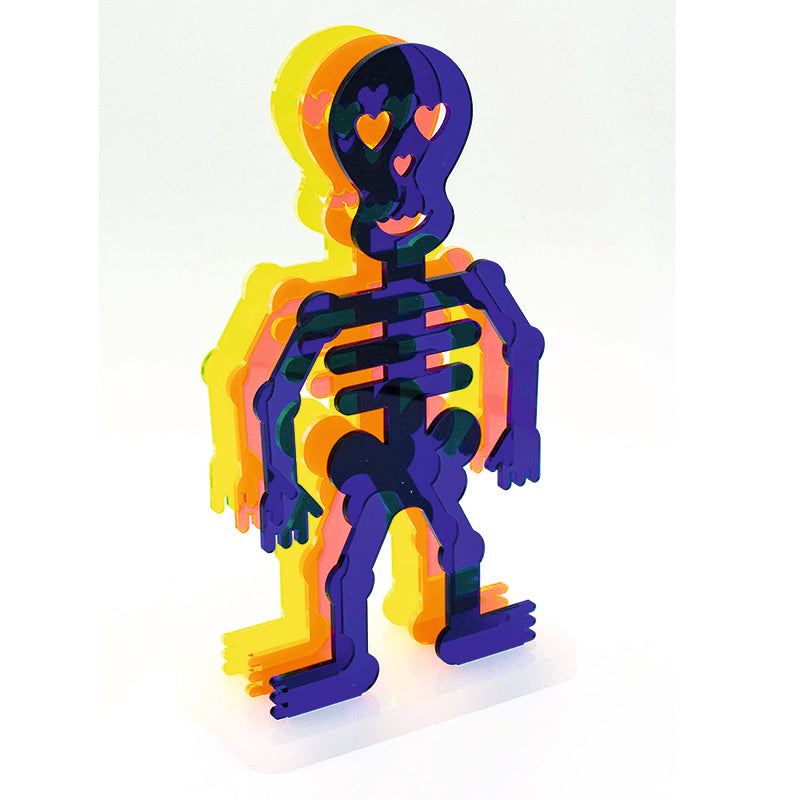 3D Boneman – Figur aus farbigen Acrylglas mit Sockel